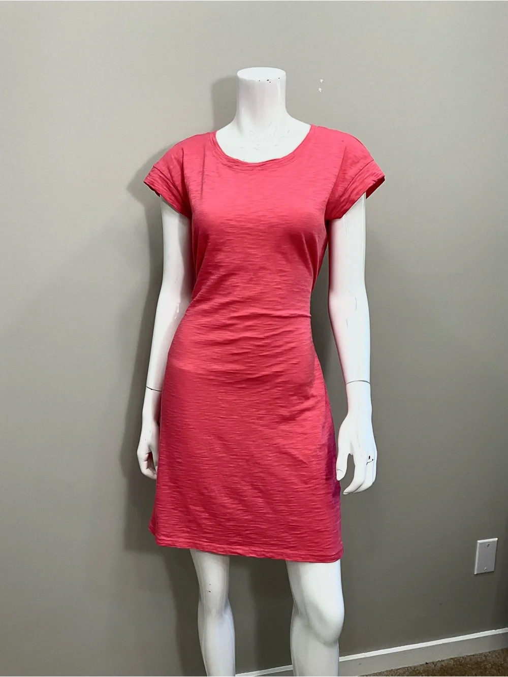 J. CREW Coral Pink Tie Waist Mini Dress Size S Casual Chic Summer
